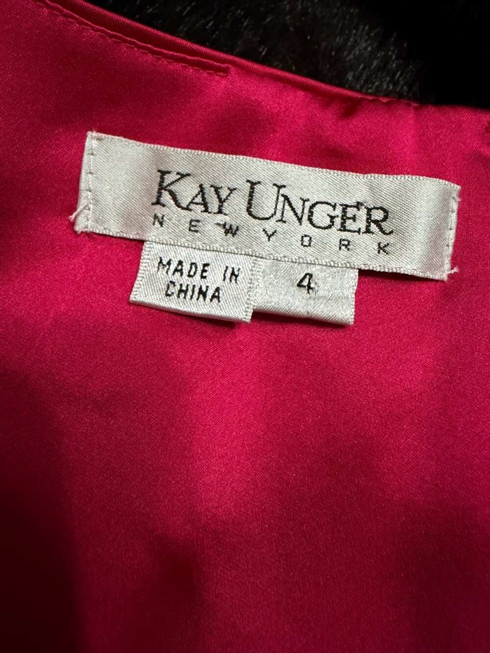 Kay Unger New York Pink Silk Blend Sheath Dress Belted Cap Sleeve Size 4 - Picture 4 of 6